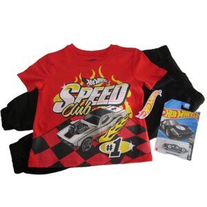 Hot Wheels Set Shirt Pants & Car size 4 NEW